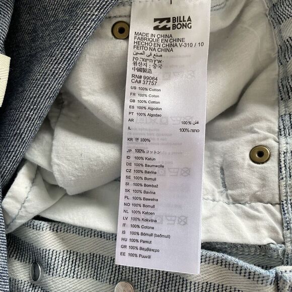 BILLABONG Womens Striped Denim Mini Skirt EUC Sz 25 Button-Fly Cotton Pockets - Picture 7 of 8